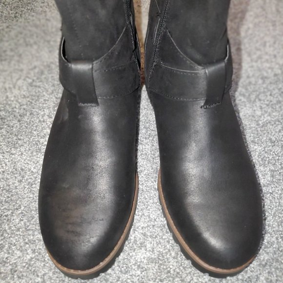 Crown Vintage Women's Olive Black Moto Boots Size 8M - Picture 3 of 6